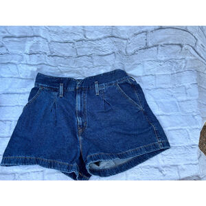Women's Levi's Denim Shorts Size 33 Blue-high‎ waist mom shorts-nwot